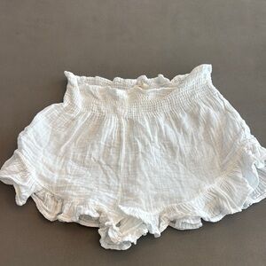 White Ruffled Shorts